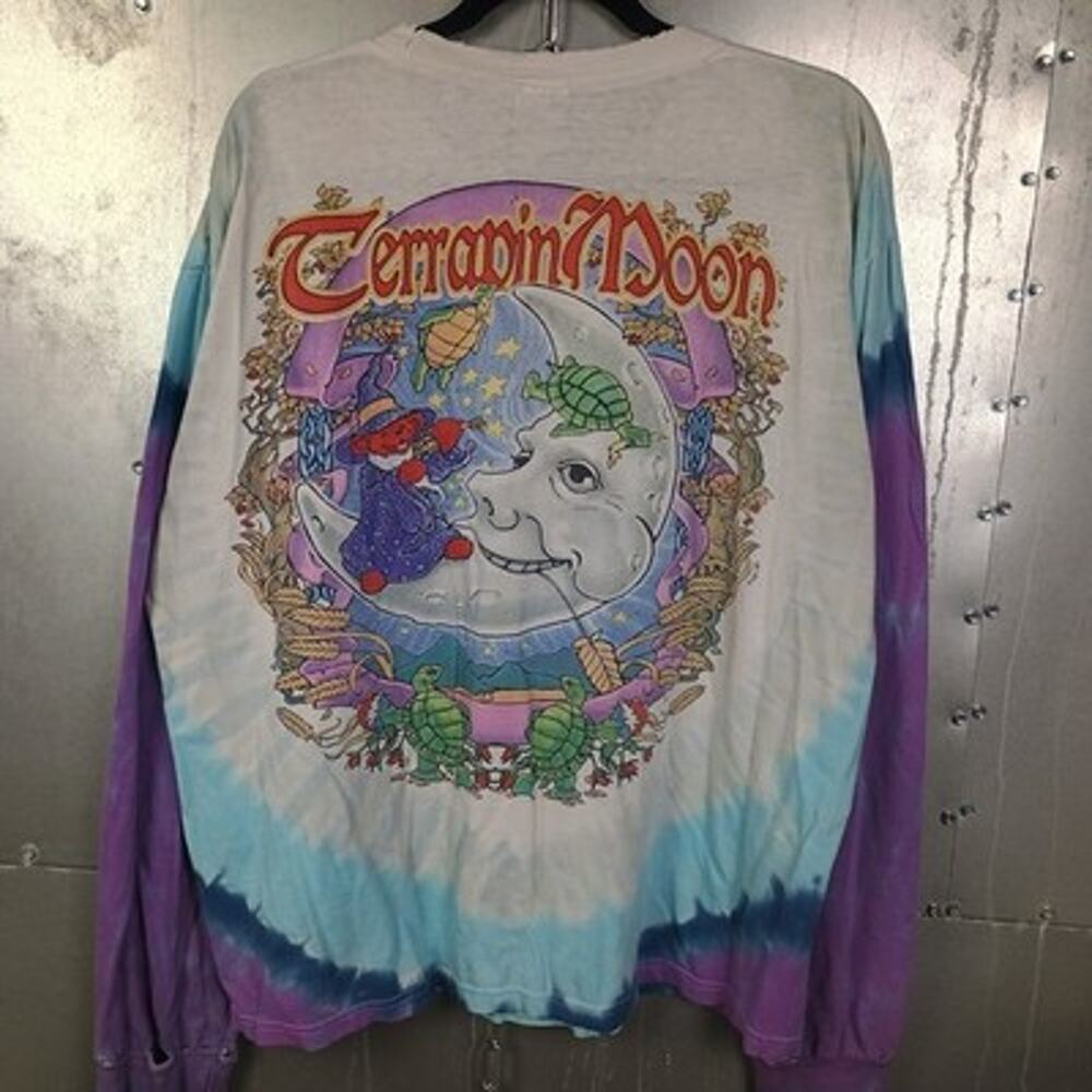 Grateful Dead Vintage Y2K 2000 Liquid Blue Thrashed Long Sleeve Shirt XL Wizard - Picture 7 of 7